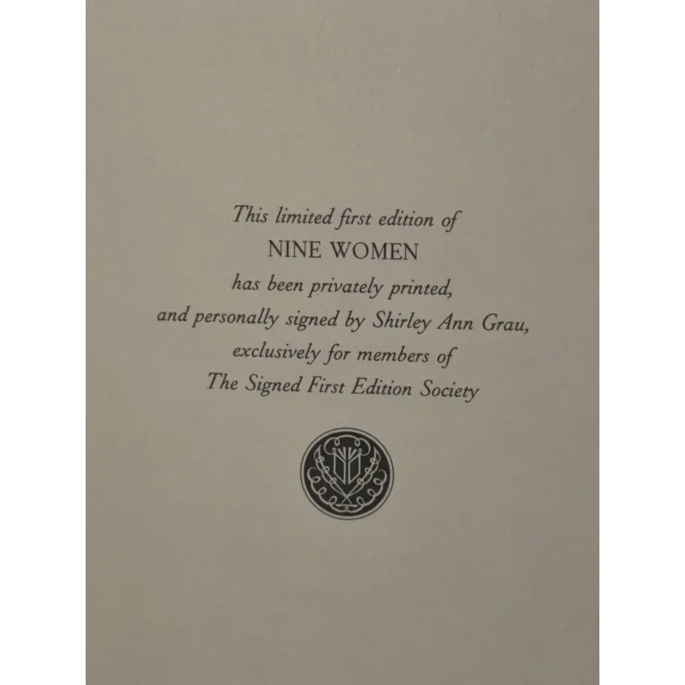 Nine Women Shirley Ann Grau Signed Franklin Library 1986 1st Edition Bound Gilt